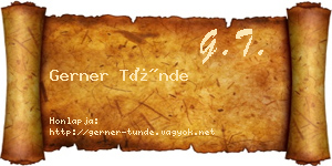 Gerner Tünde névjegykártya